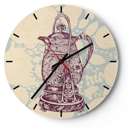 ARTTOR Moderne Wanduhr 30x30cm Rund Glasuhr Küche - 5750