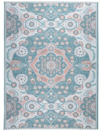 Outdoor Teppich Boho - Vedra Medaillon Blau - 80x150cm | Wetterfest - Polypropylene - Kitchen - Terrasse teppich - Outdoor rug