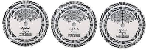 Uonlytech 3St Geschwindigkeit messung für Schallplatten Spieler Plattenspieler für Schallplatten Kalibrierungsgerät für Schallplatten Plattenspieler Stroboskopscheibe Runde Stroboskopscheibe