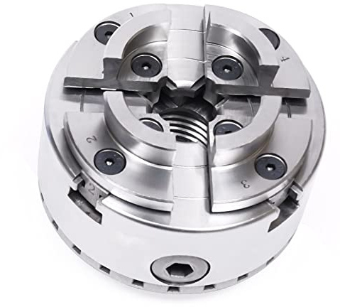 Spannfutter Backenfutter, M 33 Vierbackenfutter, Backen Backenfutter mit Präzisions-Kegelrad, für Drechselbank Drechselmesser Selbstzentrierend Backenfutter,96mm Durchmesser,40Cr,2.4kg