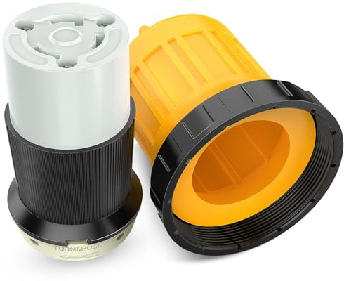 Nilight 30AMP RV Power Cord Cover Twist Lock with Boot Locking Plug 125V NEMA L5-30R ETL Listed Female Locking Shore Connector Replacement Protector for RV Camper Caravan Trailer Van