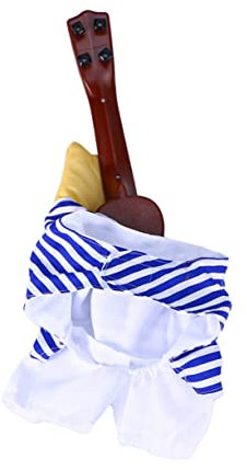 Housoutil Hundekostüm Mit Gitarre Ausgefallenes Design Für Welpen Cosplay-Partykleidung Haustierkleidung Bequemer Und Strapazierfähiger Hundeanzug