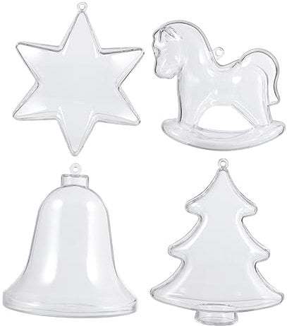 IMIKEYA 4 Stück weihnachtsanhänger selber Machen Weihnachtsdekorationen Kinder weihnachtsdeko Feiertagsbaumkugeln bruchsichere Weihnachtskugel Christbaumschmuck Ornament