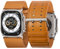 Tefeca Dual Series Replacement Watch straps Compatible with Apple Watch/Apple Watch Ultra(Brown Leather with Silver Adapters, 49/45/44/42mm)