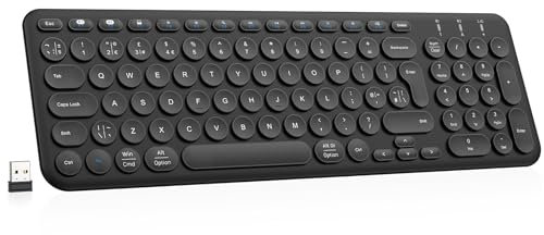 cimetech Rechargeable Wireless Ultra Slim Silent Keyboard - 2.4G/Bluetooth, Mac/PC/Laptop/Surface/Smart TV/Notebook, Windows 10/8/7 - BK
