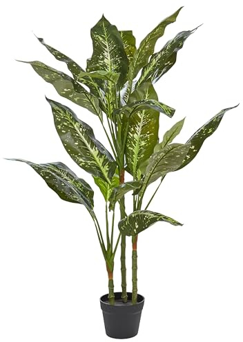 Beliani Dekorative Kunstpflanze mit Topf 110 cm grün künstliche Pflanze Dieffenbachia