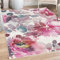 ABAKUHAUS Blumig Aquarell Dekorativer Teppich, Boho Rosenblumen, Hochwertiger Flächenteppich für Schlafzimmer und Wohnzimmer, 122x170 cm, Magenta Grau Pink Kokosnuss