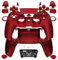 eXtremeRate Luna Coque Redessinée Complet Boutons Touchpad Cover pour ps5 Manette BDM-030/040/050,Étui de Replacement,Custom Replacement Top Bottom Couvercle Shell pour ps5 Controller,Rouge Écarlate