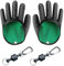 Angelhandschuhe,Landehandschuh Hecht,Wasserdichte Angelhandschuhe mit 2 Magnetic Buckle,Schnitt Landehandschuh Hecht Anti Schnitt und Magnetverschluss,Angelzubehör für Den Sicheren Umgang mit Hecht