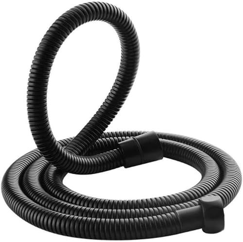 Tuyau de douche, tuyau flexible de robinetterie, Tuyau de douche noir mat de 1,5 m/2 m, tuyau de douche souple, tuyau d'eau de salle de bain flexible commun, acier inoxydable(1.5M)