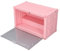 Alomejor Miniaturfiguren-Vitrine, LED-beleuchtete, Staubdichte, Stapelbare Vitrine mit Eingebauten Leuchtenden Lichtern für Spielzeugmodelle (PINK)