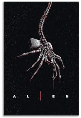 CTATOGE Poster mit Alien-Science-Fiction-Horrorfilmen, Leinwandgemälde, Wandkunst, Bild, Heimdekoration, Druck für Schlafzimmer, Wohnzimmer, 30 x 45 cm, ungerahmter Stil