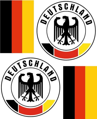 Deutschland Aufbügler Wappen Transferbügeln Zum Aufbügeln 4 Stück Kleidungsstücke T-Shirt Bügelmotiv Rund- 4B
