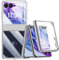 Mipoclea Trasparente Custodia per Motorola Razr 50 Ultra con Protezione per lo Schermo Integrata e Protezione della Cerniera, Cover Antiurto Sottile PC Rigido Lusso per Motorola Razr+ 2024 (Argento)