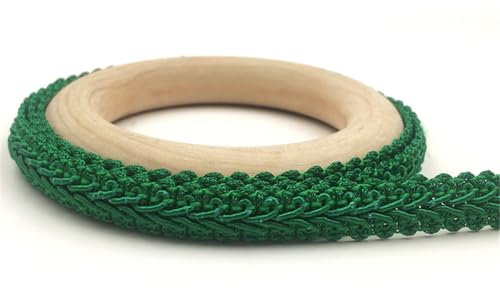 2 Meters 12 mm Polyester Spitzenband, Spitzenborte, Zierborte, Dekoband, Borten BäNder, Spitzenstoff, HäKelband, Lace Ribbon, Geschenkband, Bortenband, Spitzenbesatz zum Nähen,DIY Basteln,Deko (Grün)