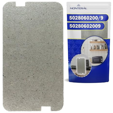MONTERAL Placa Mica Microondas 129x72x1 mm con Código Original 5028060200/9 50280602009 para AEG para Electrolux para Juno para Zanussi - Garantía de 10 Años