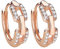 Ohrringe Gebürstet Silber Vergoldetes Sterlingsilber Post Pave Kubikzirkonia Huggie Creolen für Frauen frische Ohrringe Frauen Ohrringe Für Damen (Rose Gold, One Size)
