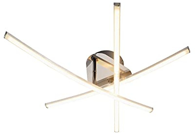 casa Nova LED-Deckenleuchte Jimbo - B 51 cm - 3-flammig - Silbergrau - Aluminium - Deckenlampe Wohnzimmerlampe
