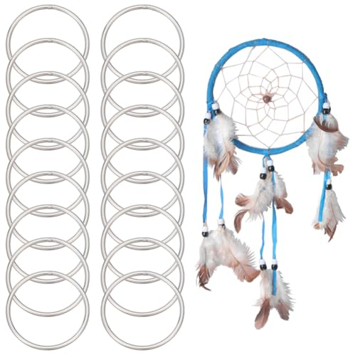 GOMAKERER 20 Stück Metallringe Zum Basteln 50mm Traumfängerringe Makramee Bastelringe Runde Verbindungsringe 304 Edelstahlringe Für DIY Bastelarbeiten Traumfängerzubehör