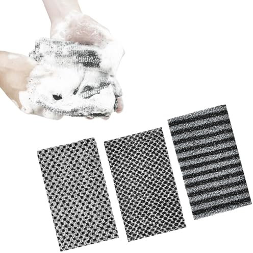3 Pièces Serviette Exfoliante Japonaise Extra Longue, Gant de Toilette pour le Dos et le Corps, Chiffon de Bain en Filet Anti-Cellules Mortes, Éponge de Douche Exfoliante pour Homme et Femme