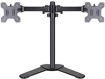 Soporte Para Dos Monitores, Soporte De Tv De Sobremesa, Brazos Resistentes Y Totalmente Ajustables, Compatible Con Dos Pantallas, Compatible Con Pantallas Planas De 10 A 27 Pulgadas, Vesa Máx. 100 X
