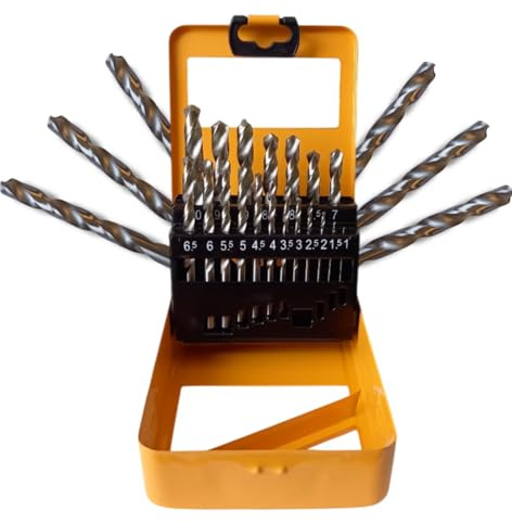 Set 19 Punte per Trapano HSS Elicoidali per Metallo - Misure 1-10mm - Ideale per Acciaio, Alluminio, Legno e Plastica - Alta Velocità e Resistenza - Con Custodia Robusta in Metallo