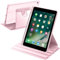 A-BEAUTY Custodia Rotante Compatibile con iPad (9,7 Pollici, 2018/2017 Modello, 6/5 Generazione) / iPad Air 2/Air 1, Antiurto Trasparente Cover, Auto Svegliati/Sonno, Rosa
