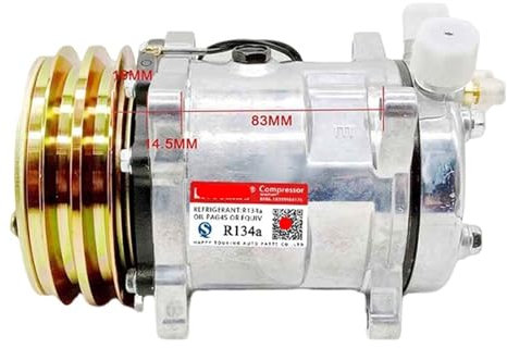 Compressore AC, Compatibile Con Sanden, 508 SD508 5h14 Trattore Escavatore Camion For Impieghi Gravosi 12V / 24V Puleggia A V A 2 Scanalature, Compressore AC For Auto(24V R134a)
