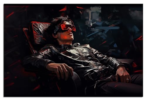 Wallario Poster - Cyberpunk-Trance in Premiumqualität, Größe: 100 x 150 cm XXL-Poster
