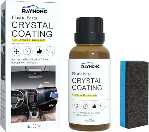 Kunststoffteile Kristalline Beschichtung,2025 Neu Kunststoffpflege Auto Crystal Coating, Kratzer Entferner Auto, Car Scratch Remover, Car Plastics Restorer mit SpezialschwäMmen (1)