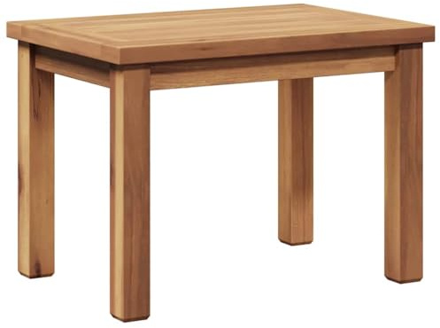 Makastle Couchtisch, Outdoor Rechteckiger Beistelltisch für Terrasse, Balkon, Hinterhof, Patio, Gute Witterungsbeständigkeit, 50x35x36 cm Braun Teak-Massivholz