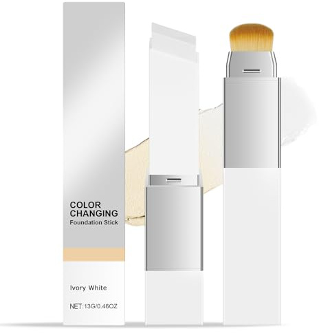 ALIIP Color Changing Foundation Stick, 2 in1 Feuchtigkeitsspendende Leichte Abdeckcreme mit Bürste, Korean Foundation Makeup Leichte Abdeckcreme for Alle Hauttypen, Elfenbein