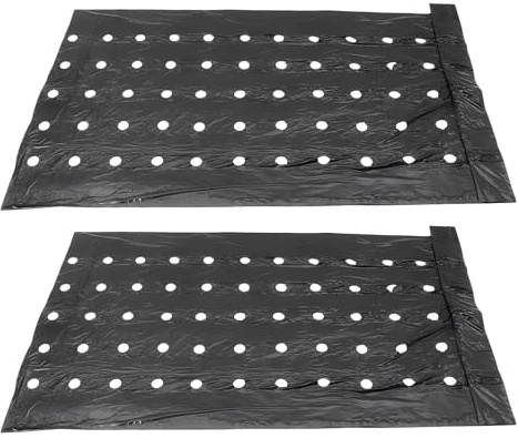 Paillis Perforé pour Jardin, Lot de 2 Paillis perforé 32.8x3.11ft PE d'Isolation Thermique Noir Thermique pour Cultures Agricoles Respirant pour Sol Évaporation Eau Protection Végétal