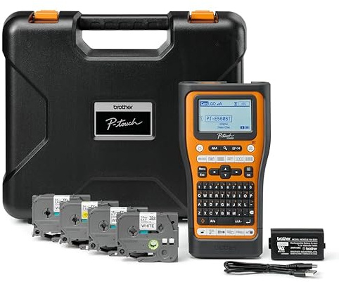 Brother p-Touch PT-E560BTSP | AZERTY | HSE/TZE max 24 mm | Termotransfer | 180 x 180 DPI | 30 mm/sec USB-C Bluetooth iPhone iPad Android with 4xTze Band and Case