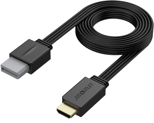 AUTOUTLET Wii HDMI Adapter, 200cm WII HDMI Kabel (Schwarz) | 1080P/720P Wii auf HDMI Konverter, ECHT Plug and Play, unterstützt Alle Wii Display Modi, WII2HDMI für Wii Wii U HDTV Monitor
