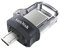 SanDisk Unità flash USB 3.0 Ultra Dual Drive m3.0 da 256 GB con connettori micro-USB e USB tipo A reversibili, per smartphone, tablet e computer Android, nero-argento-trasparente