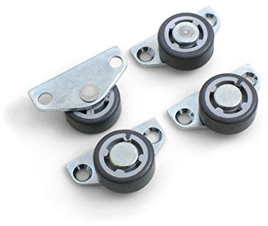 Ruedas para muebles / camas (set de 4 unidades) de Design61 (30 x 14 mm), ruedas laterales para parqué con banda de rodadura suave