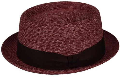 Bailey Herren Waits Braided Pork Pie Hat Fedora, Chili Pepper, M
