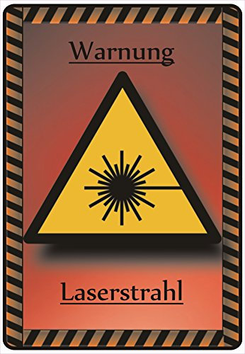 Schild Hinweisschild Hinweis Warnung Laserstrahl Laser Strahl Brand Gefahr SOS