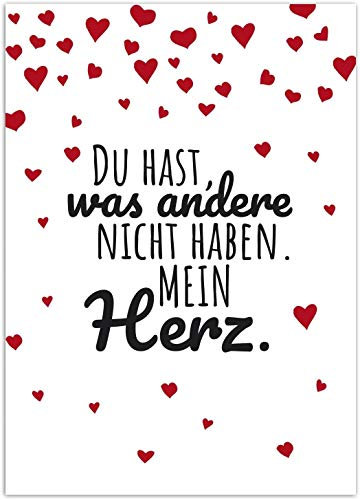 Einladungskarten Manufaktur Hamburg Postkarte Lieber Spruch mit Herzen/Moderne Karte mit Umschlag/Valentinstag/Liebe/Partner/Hochzeit/Jahrestag/Paare
