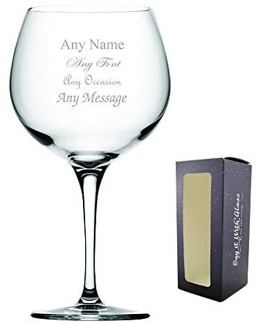 Personalised Engraved Juniper Gin Balloon 24oz Glass - Birthday Gift Present