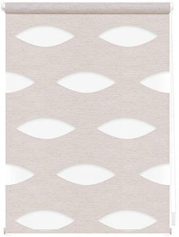 Lichtblick Doppelrollo Klemmfix ohne Bohren, Ellipse, Blickdicht, Klemmträger-Montage, Sichtschutz, Wandmongtage, Deckenmontage, für Fenster Natur,80 cm x 150 cm (B x L)