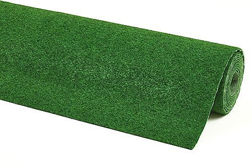 Misento Kunstrasen Outdoor mit Noppen - wetterfest und pflegeleicht - geeignet als Balkon Teppich oder Rasenteppich Outdoor - einfach zu verlegen 200 x 500 cm Grün