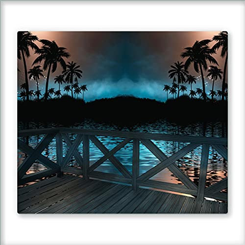 Canvas Fly 60x52 Glas-Herdabdeckplatte für Induktions- & Cerankochfeld, Küchen-Spritzschutz, Universale Küchenarbeitsplatte, Schneidebrett & Kochplatte-Abdeckung, Glasplatte inkl.Silikonnoppen