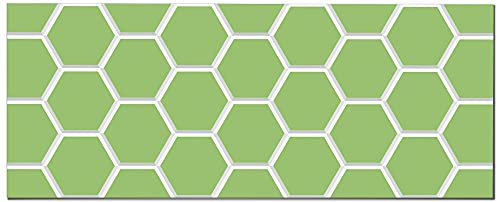 Panorama Spritzschutz Grüne Sechseckige Fliese 40x300 cm - Küchenrückwand Platte - Küchenwand - Küche Selbstklebend