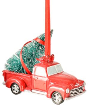 2021 Weihnachtsbaumschmuck – Retro Rot Pick-Up Truck Weihnachtsschmuck – Andenken