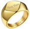 Bestyle Siegelring Personalisiert Edelstahl Erinnerungsgeschenk Bandring Herren Signetring Modeschmuck für Damen Fingerring Hip Hop Ring Gold 54