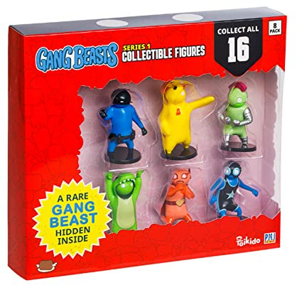 Toikido P.M.I. Gang Beasts Collectible Figures - 8 Pack Deluxe Box -Including 2 Rare Hidden Characters (S1) (Random) (GB2070)