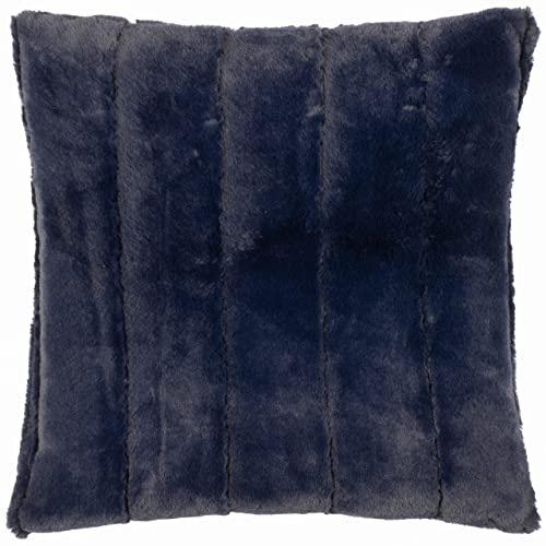 Paoletti Empress Cushion Cover – Soft Faux Fur Velvet Decorative Cushion Case with Concealed Zip for Elegant Home Styling (Navy - 55x55cm)