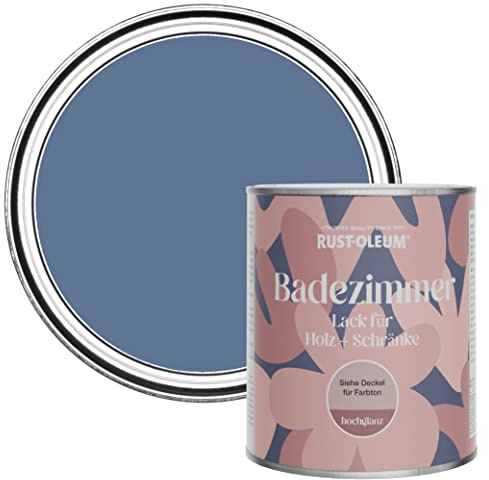 Rust-Oleum Blue Moisture Resistant Bathroom Wood and Cabinet Paint in Gloss Finish - Blue River 750ml